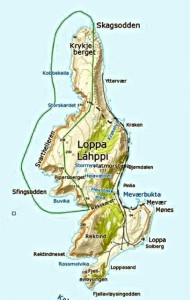Loppa øy kart